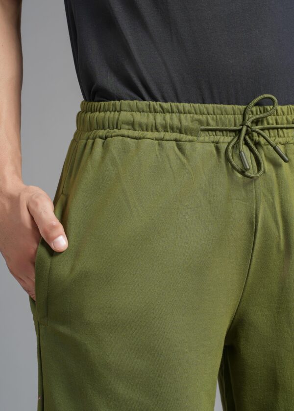 Olive Green Color Cargo Joggers - Image 2