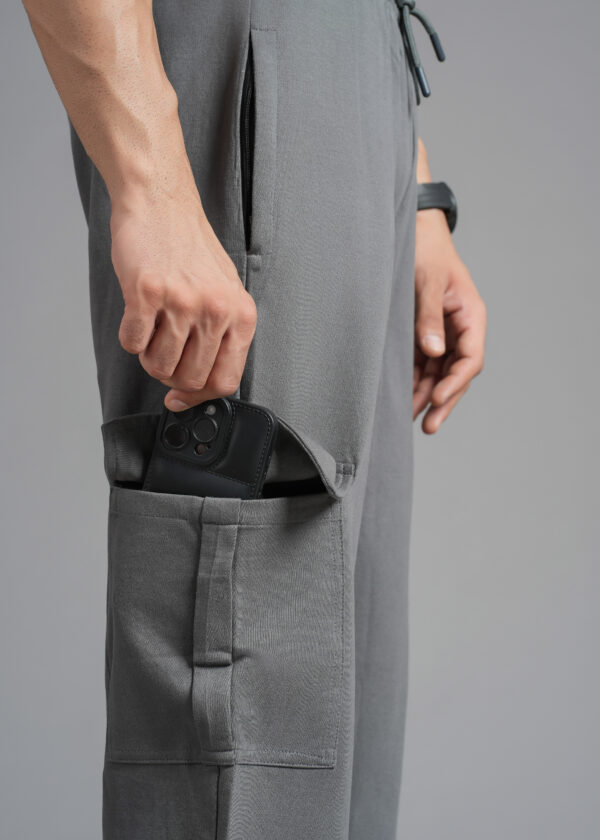 Grey Color Cargo Jogger - Image 4